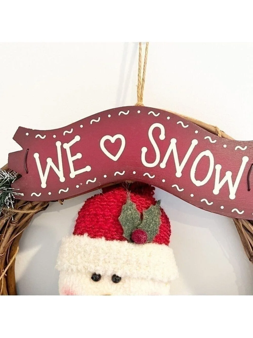 Christmas Wreath Snowman “We Love Snow”